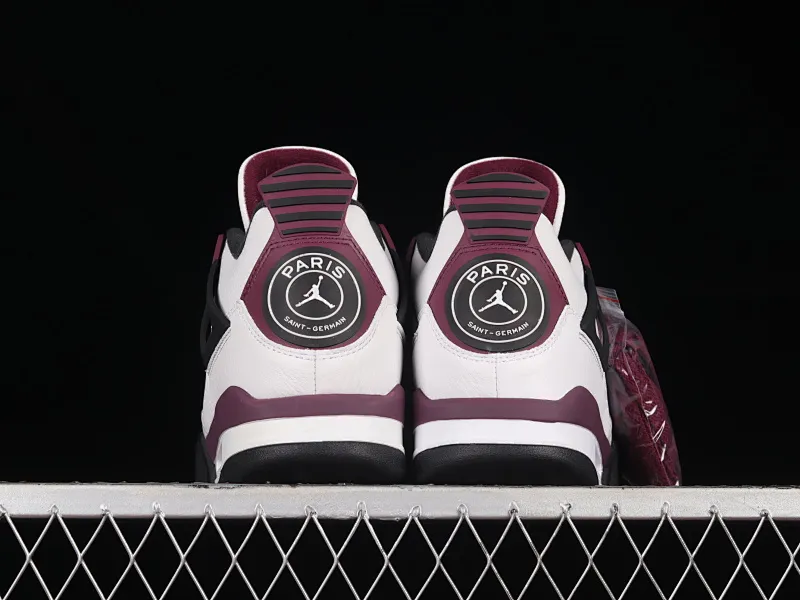 All categories Air Jordan Jordan series basketball shoes Air Jordan 4 pure original version Air Jordan 4 Retro PSG AJ4 Joe 4 Paris full first layer white and purple Paris Saint-Germain famous CZ5624-100